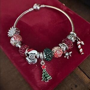 HoHoHo Festive Silver Holiday Charm Bracelet